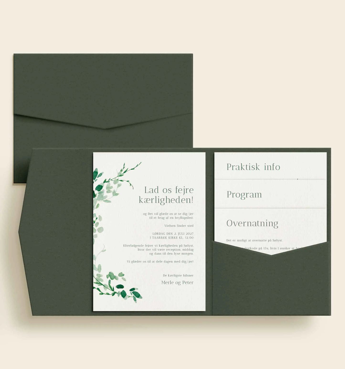Merle & Peter Bryllup Lommekuvert