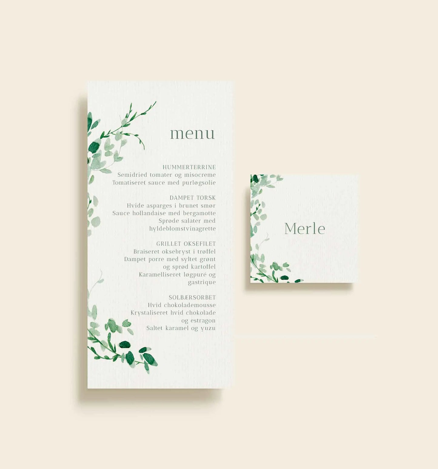 Merle & Peter Bryllup Bordkort