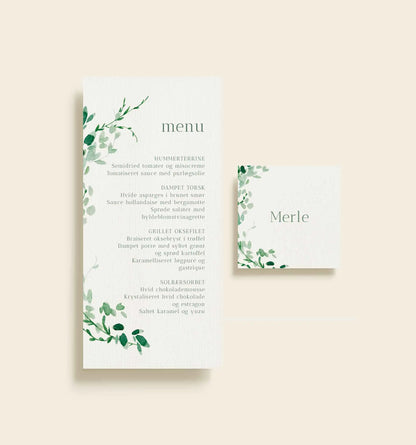 Merle & Peter Bryllup Bordkort