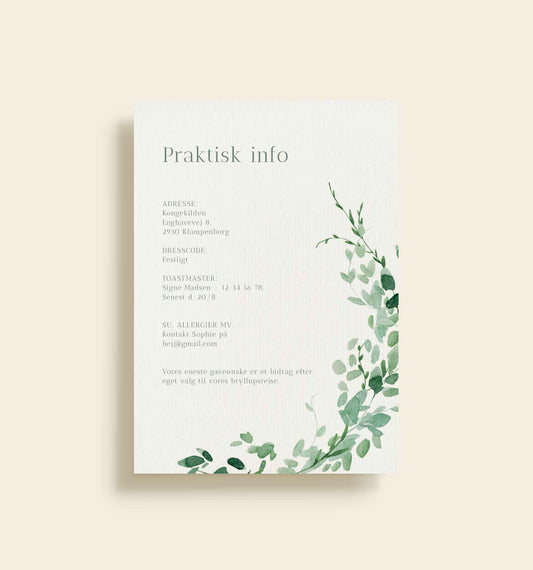 Merle & Peter Bryllup Praktisk Info