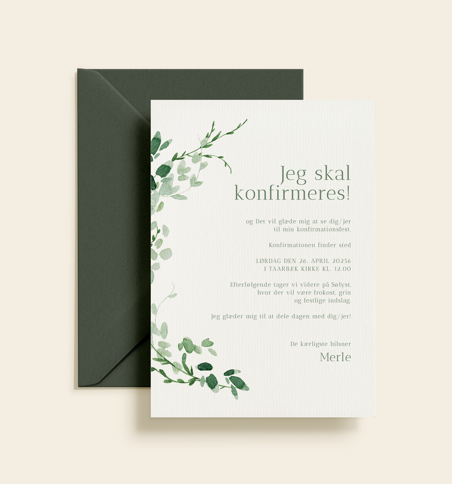 Merle Konfirmation Invitation