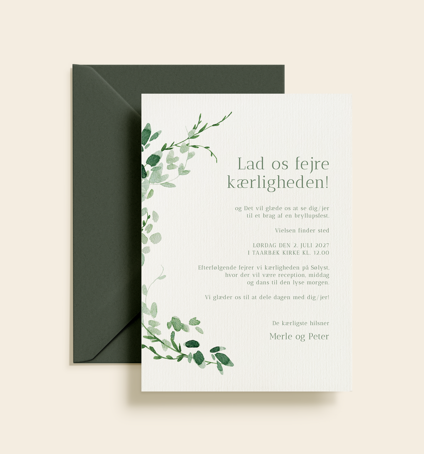 Merle & Peter Bryllup Invitation