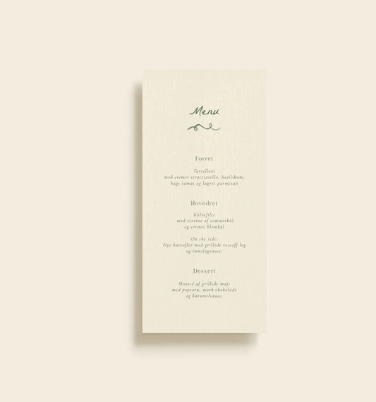 Mina & Magnus Bryllup Menukort