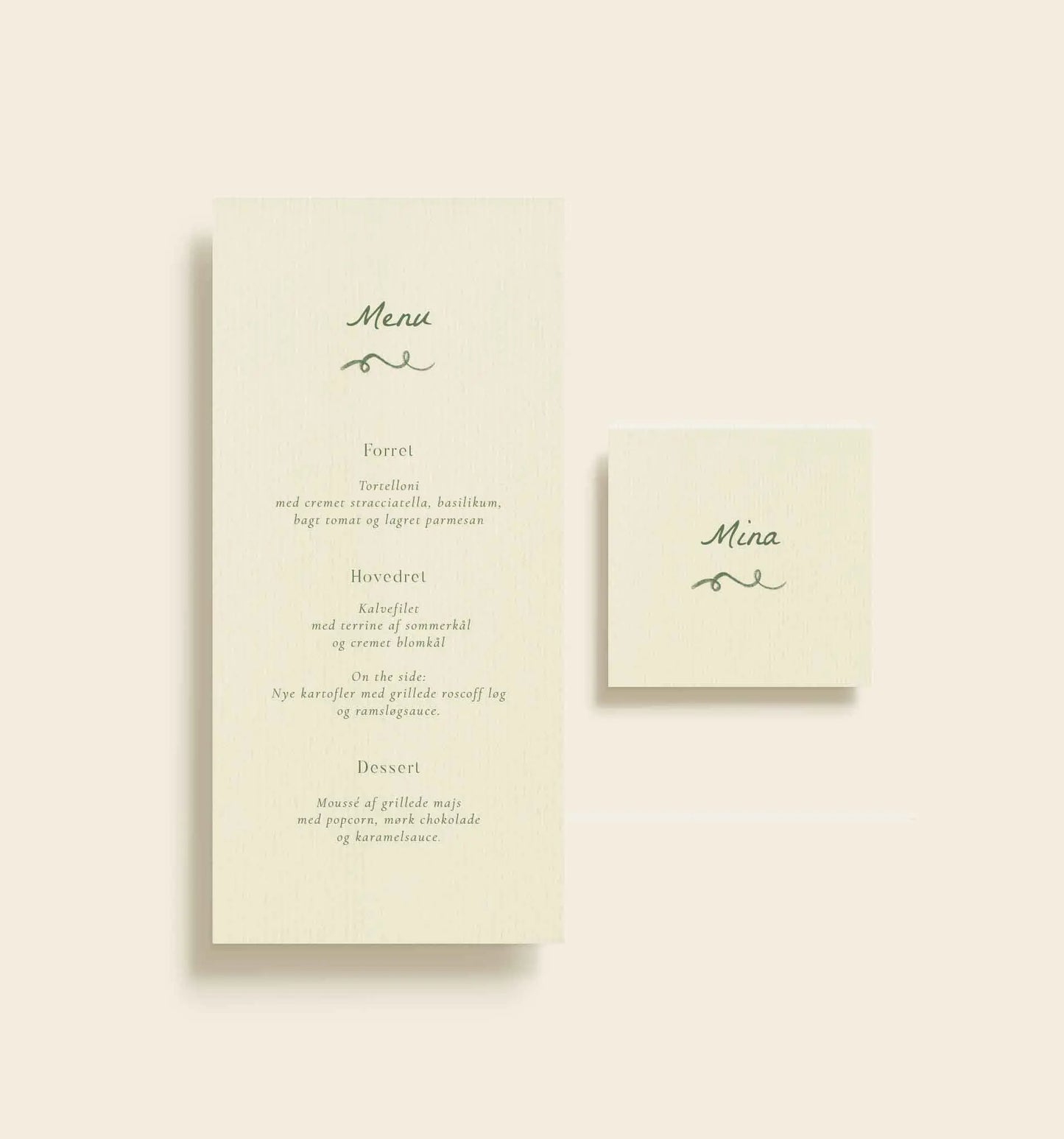 Mina & Magnus Bryllup Bordkort