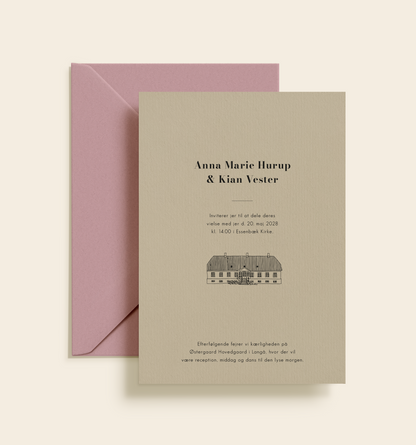 Østergaard Hovedgaard Bryllup Invitation
