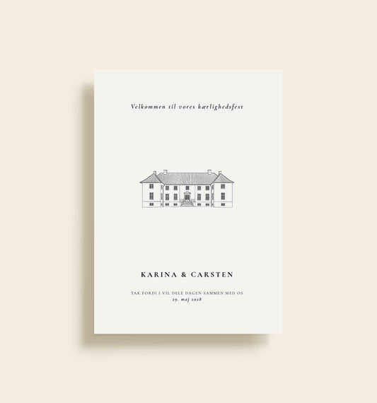 Oremandsgaard Gods Bryllup Velkomstskilt