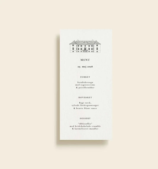 Oremandsgaard Bryllup Menukort