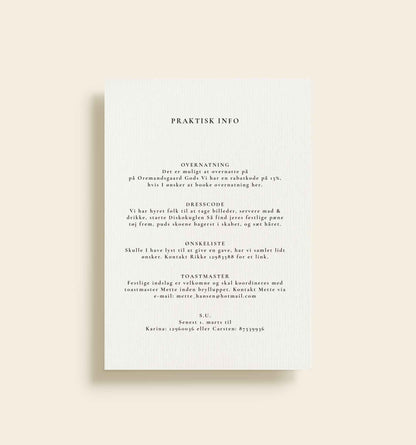 Oremandsgaard Bryllup Praktisk info