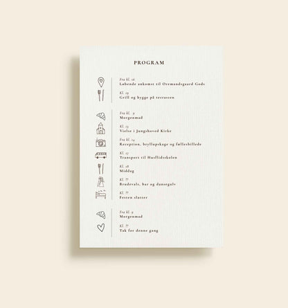 Oremandsgaard Bryllup Program