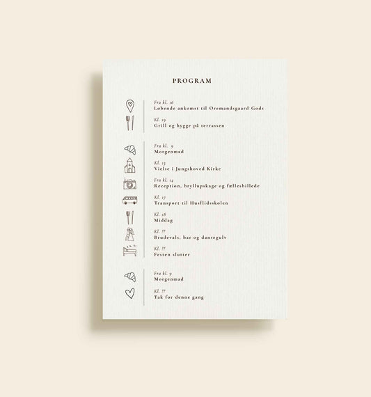 Oremandsgaard Bryllup Program