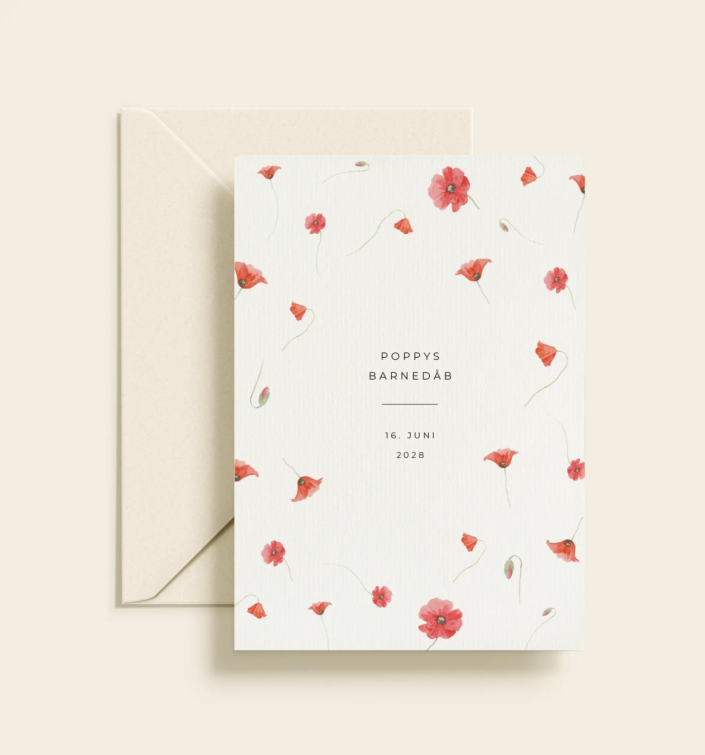 Poppy Barnedåb Invitation
