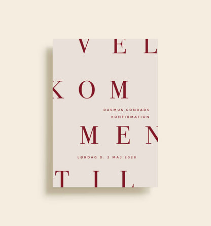 Rasmus Konfirmation Velkomstskilt