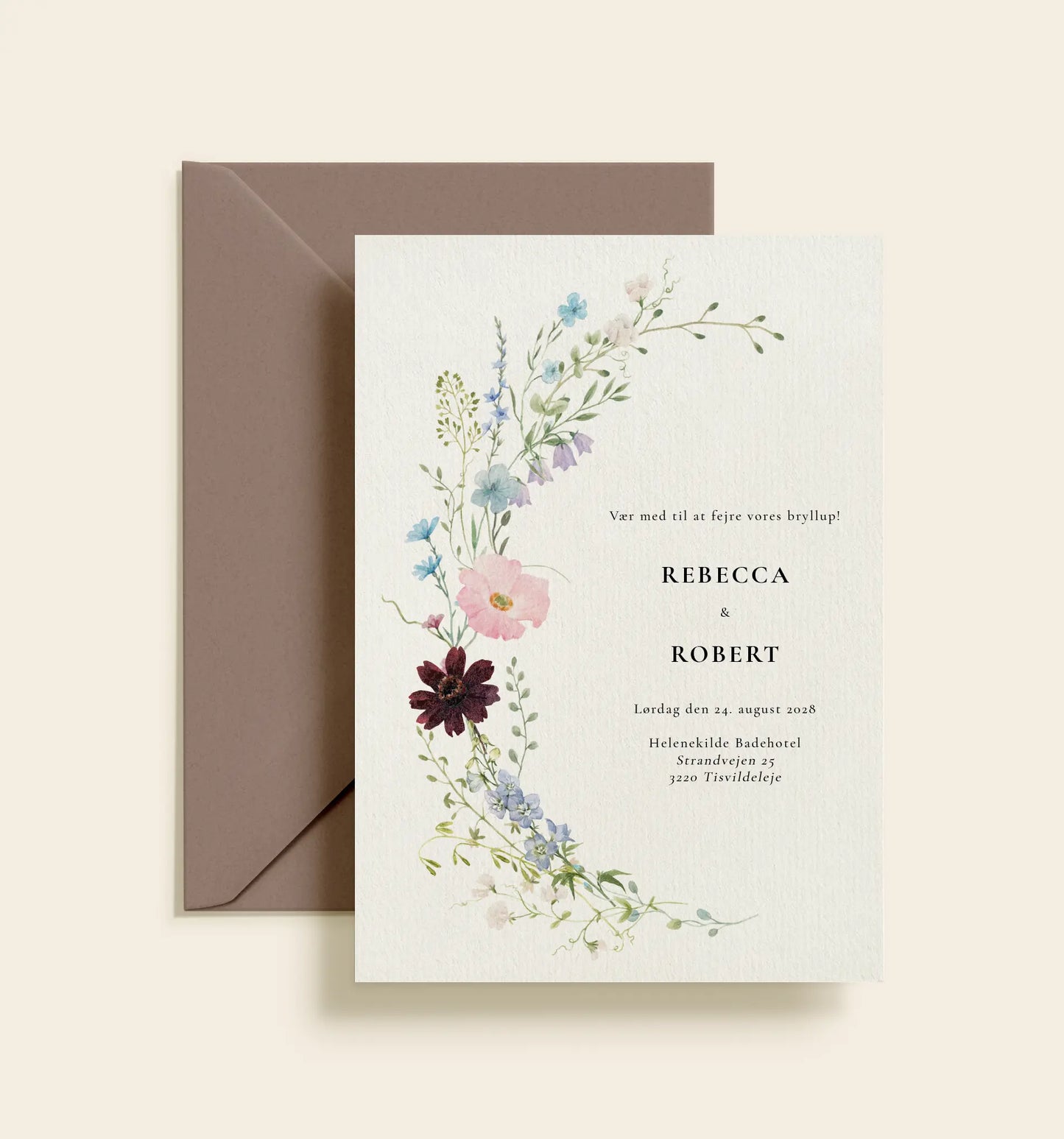 Rebecca & Robert Bryllup Invitation