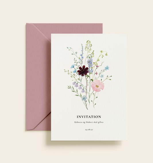 Rebecca & Hubert Bryllup Invitation