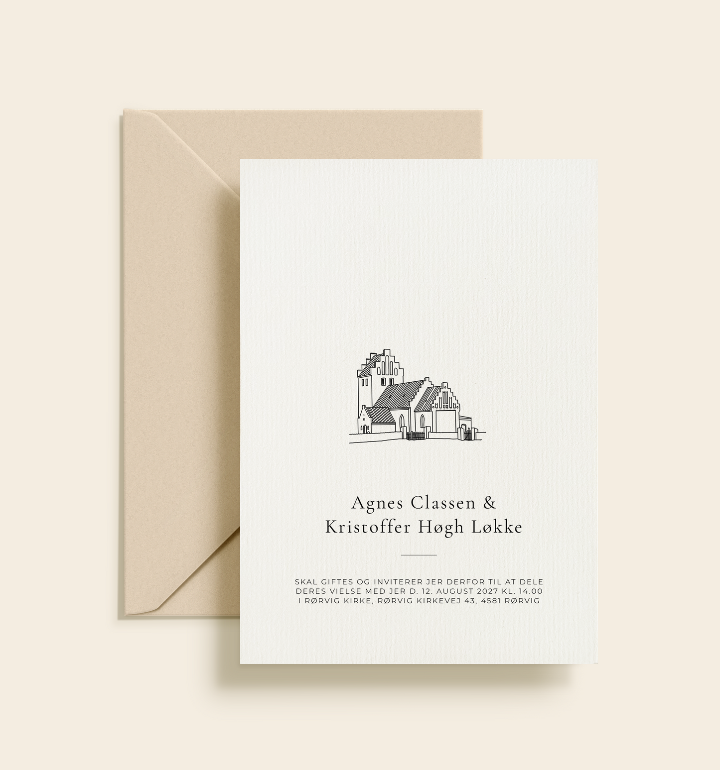 Rørvig Kirke Bryllup Invitation