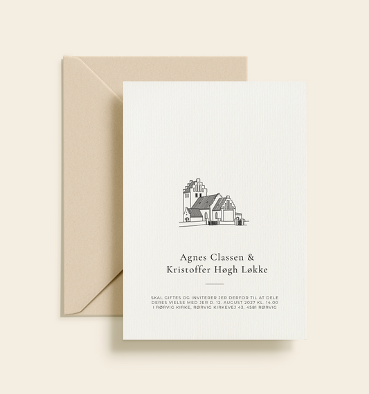 Rørvig Kirke Bryllup Invitation