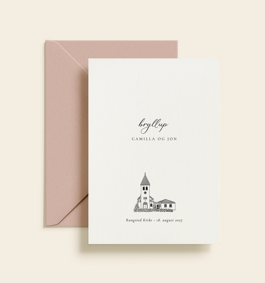 Rungsted Kirke Bryllup Invitation