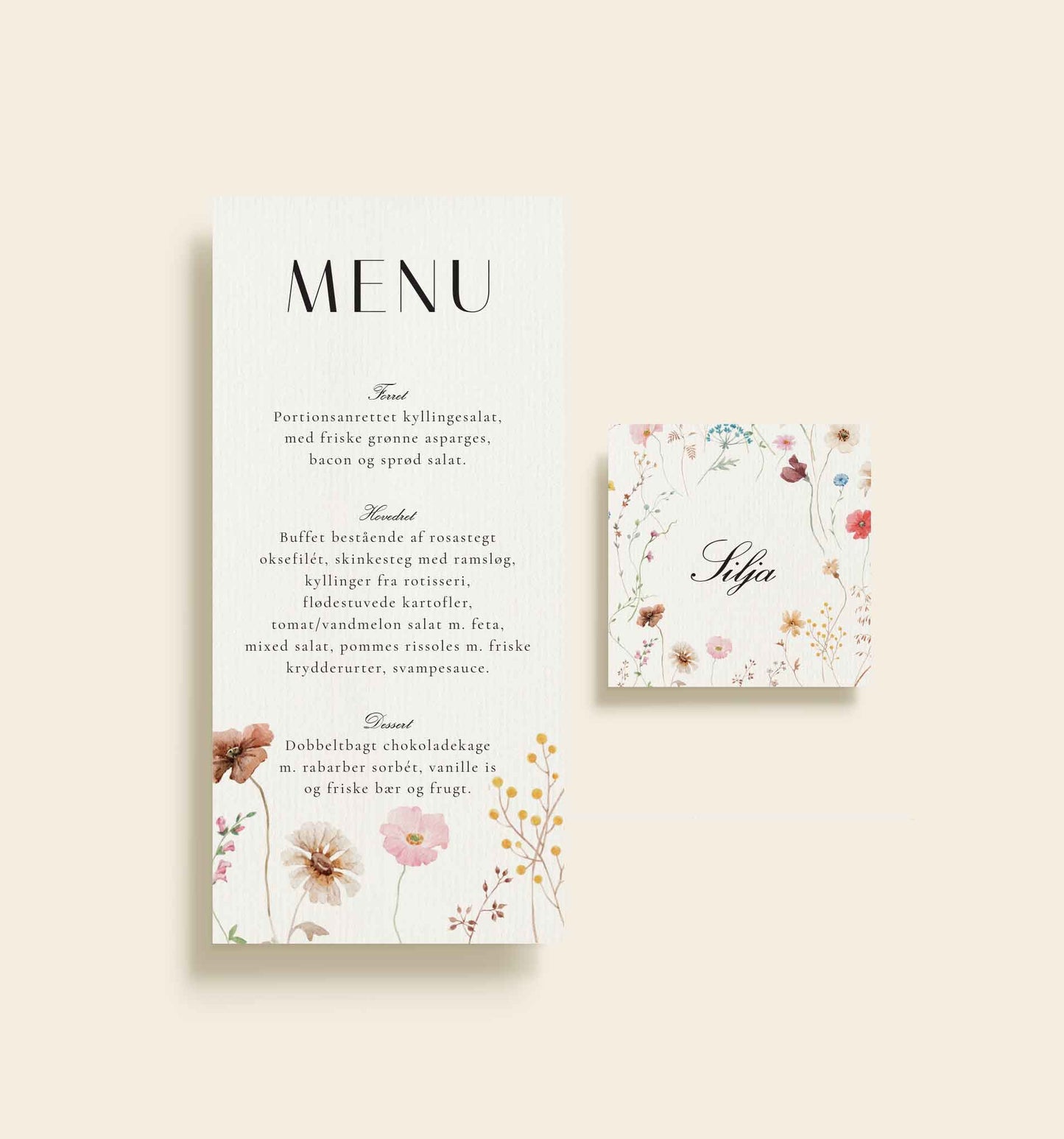 Silja Konfirmation Menukort