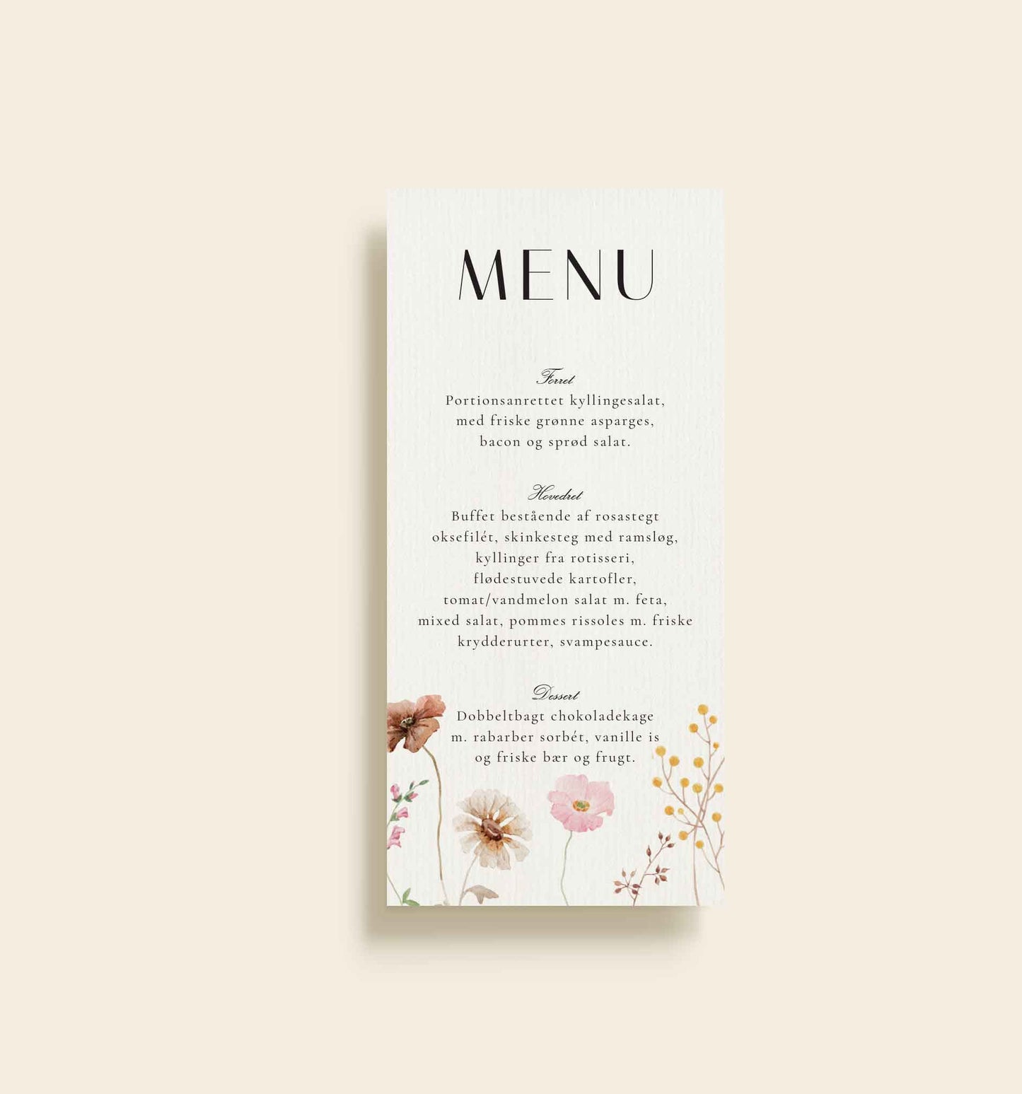 Silja Konfirmation Menukort