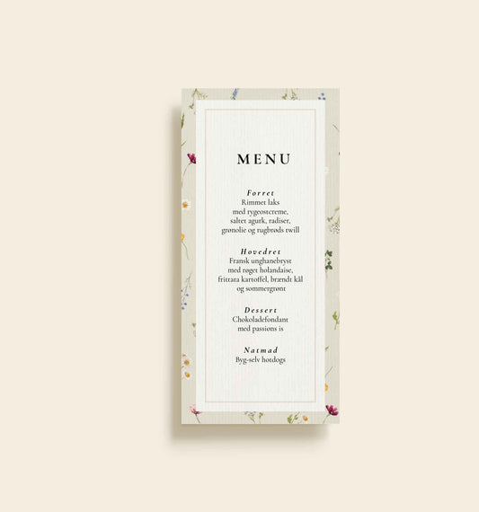 Simone Konfirmation Menukort