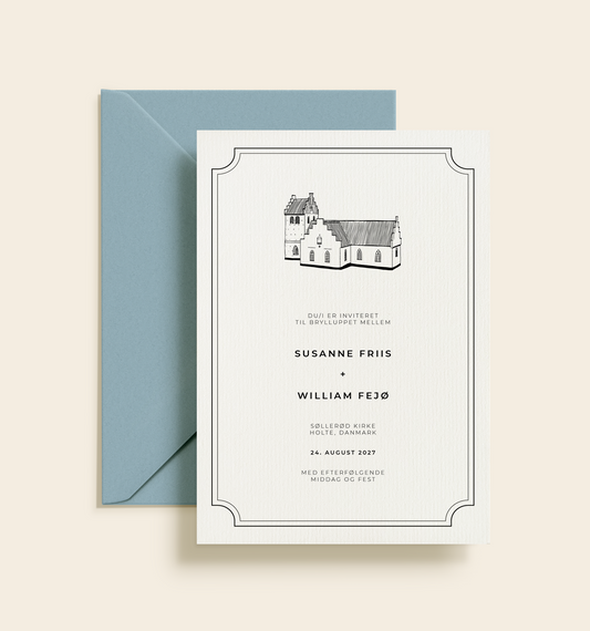 Søllerød Kirke Bryllup Invitation