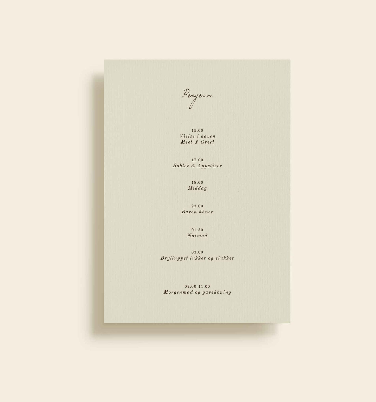Sølyst Bryllup Program