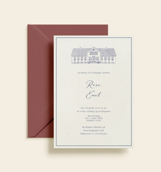 Sonnerupgaard Bryllup Invitation