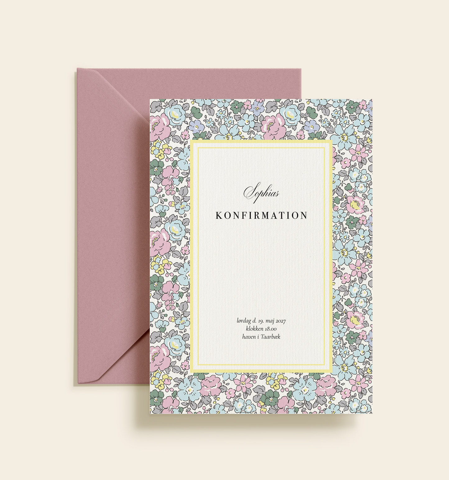 Sophia Konfirmation Invitation - Print Selv / Digital