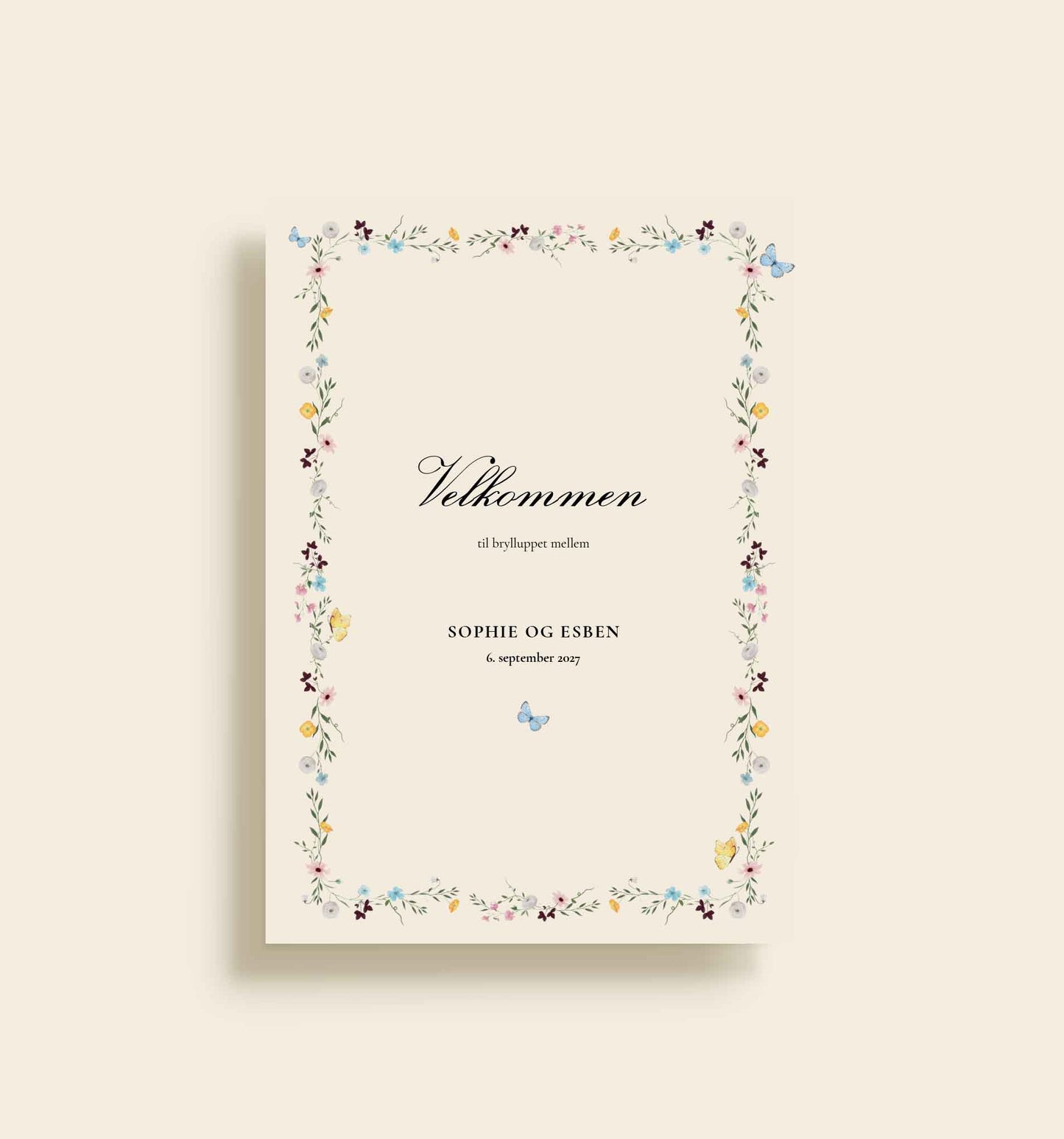 Sophie & Esben Bryllup Velkomstskilt