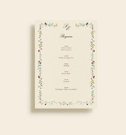 Sophie & Esben Bryllup Program