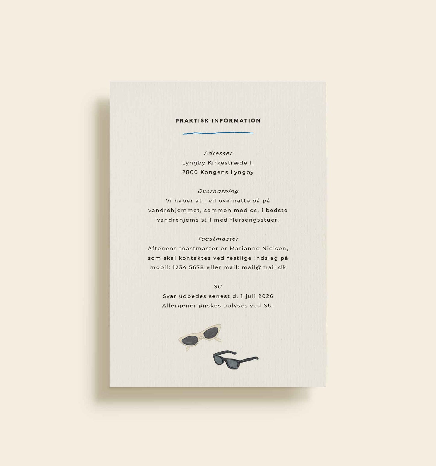 Søs & Frederik Bryllup Praktisk info