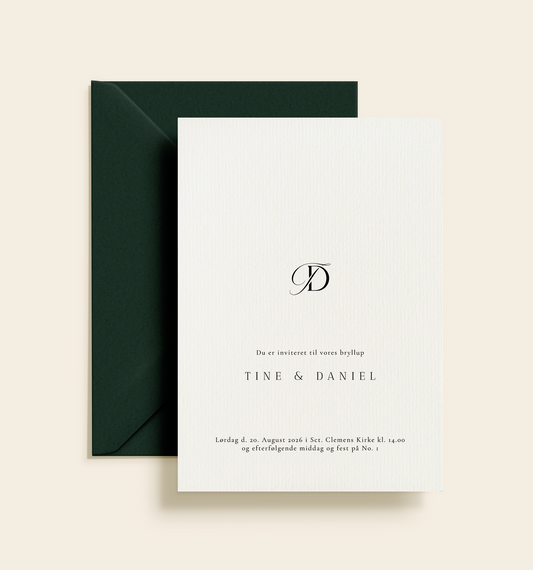 Tine & Daniel Bryllup Invitation