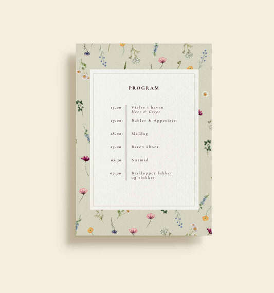 Tulle & Tim Bryllup Program