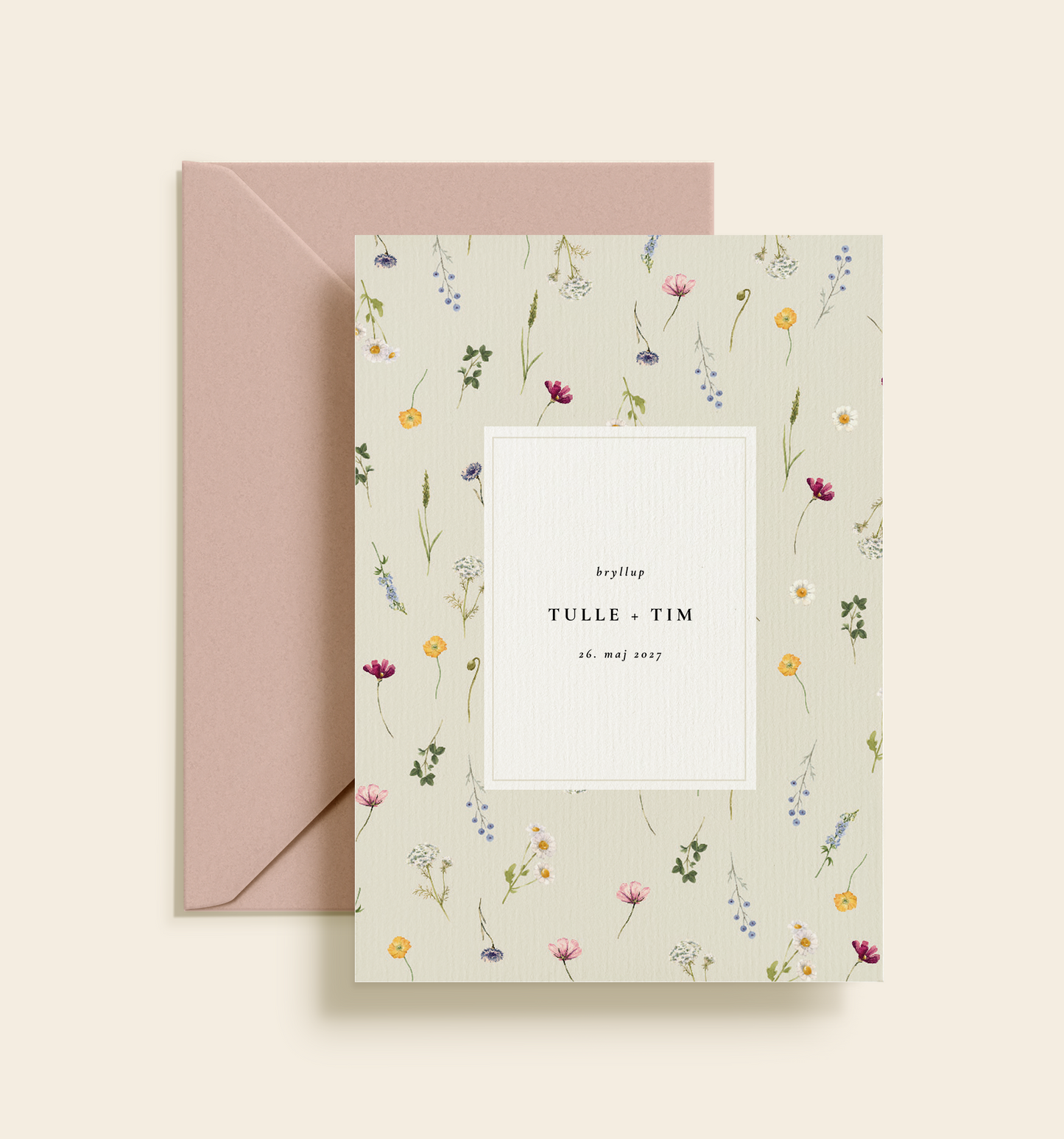 Tulle & Tim Bryllup Invitation