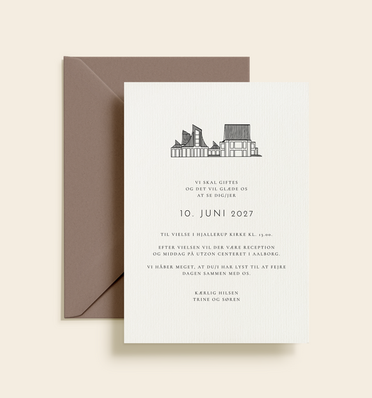 Utzon Center Bryllup Invitation