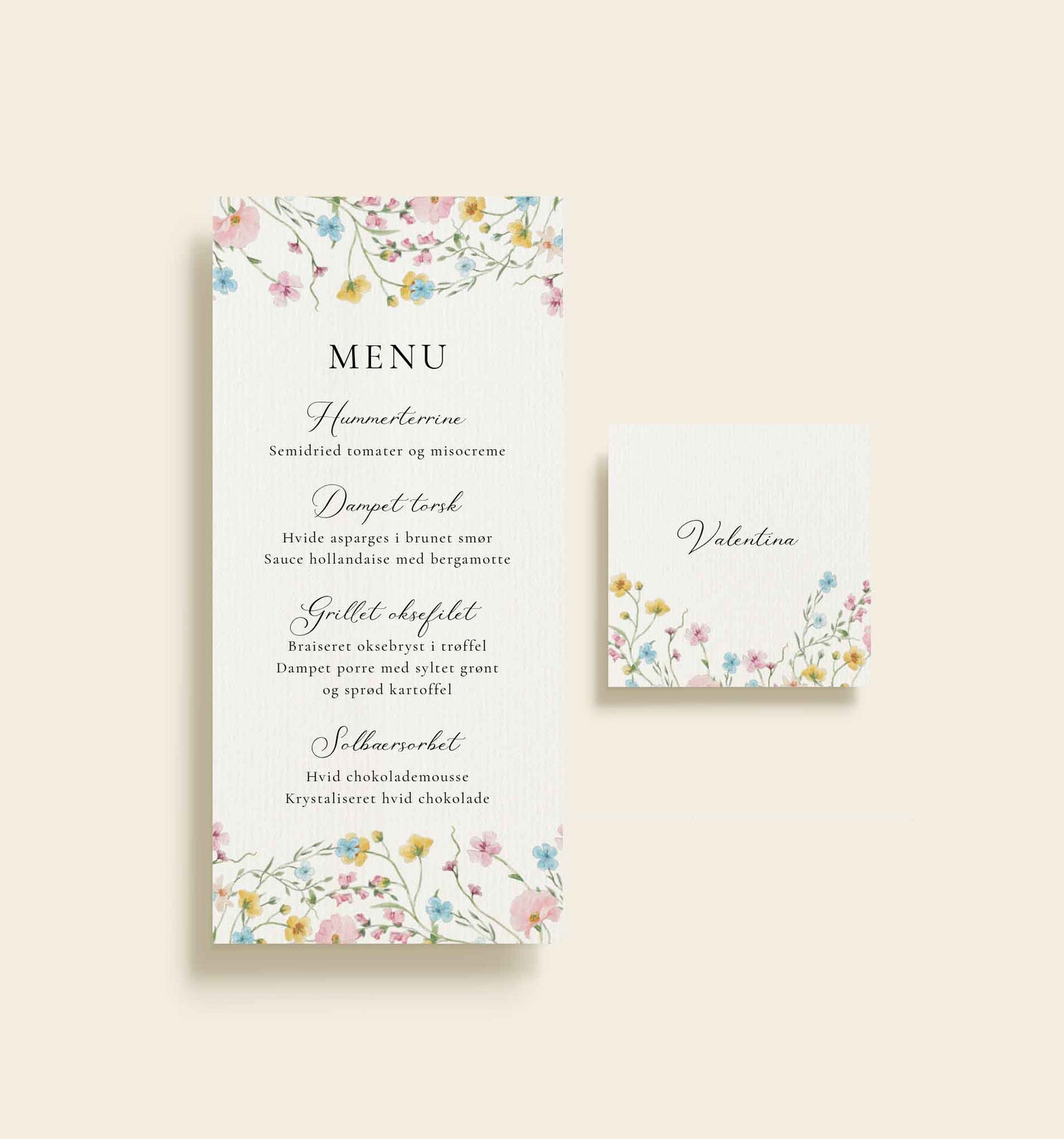 Valentina Konfirmation Menukort