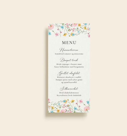 Valentina Konfirmation Menukort