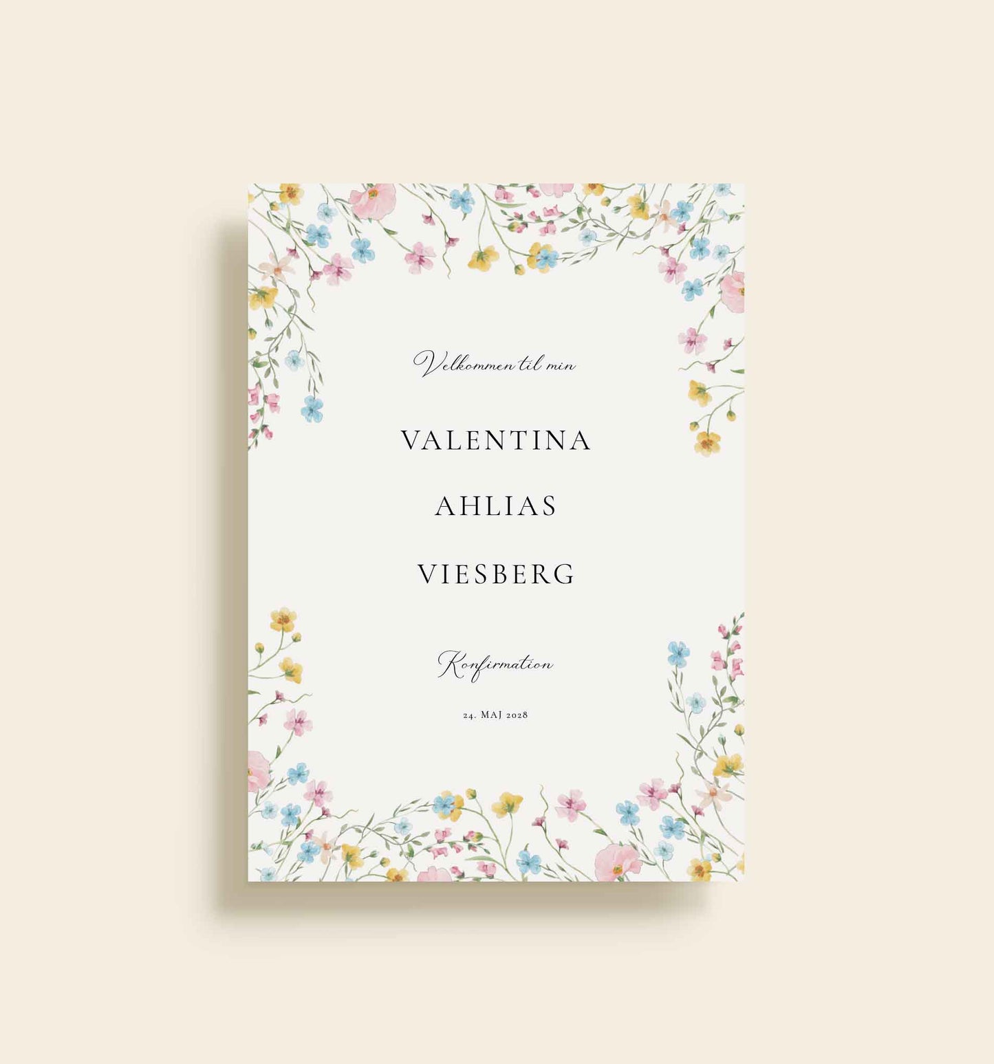 Valentina Konfirmation Velkomstskilt