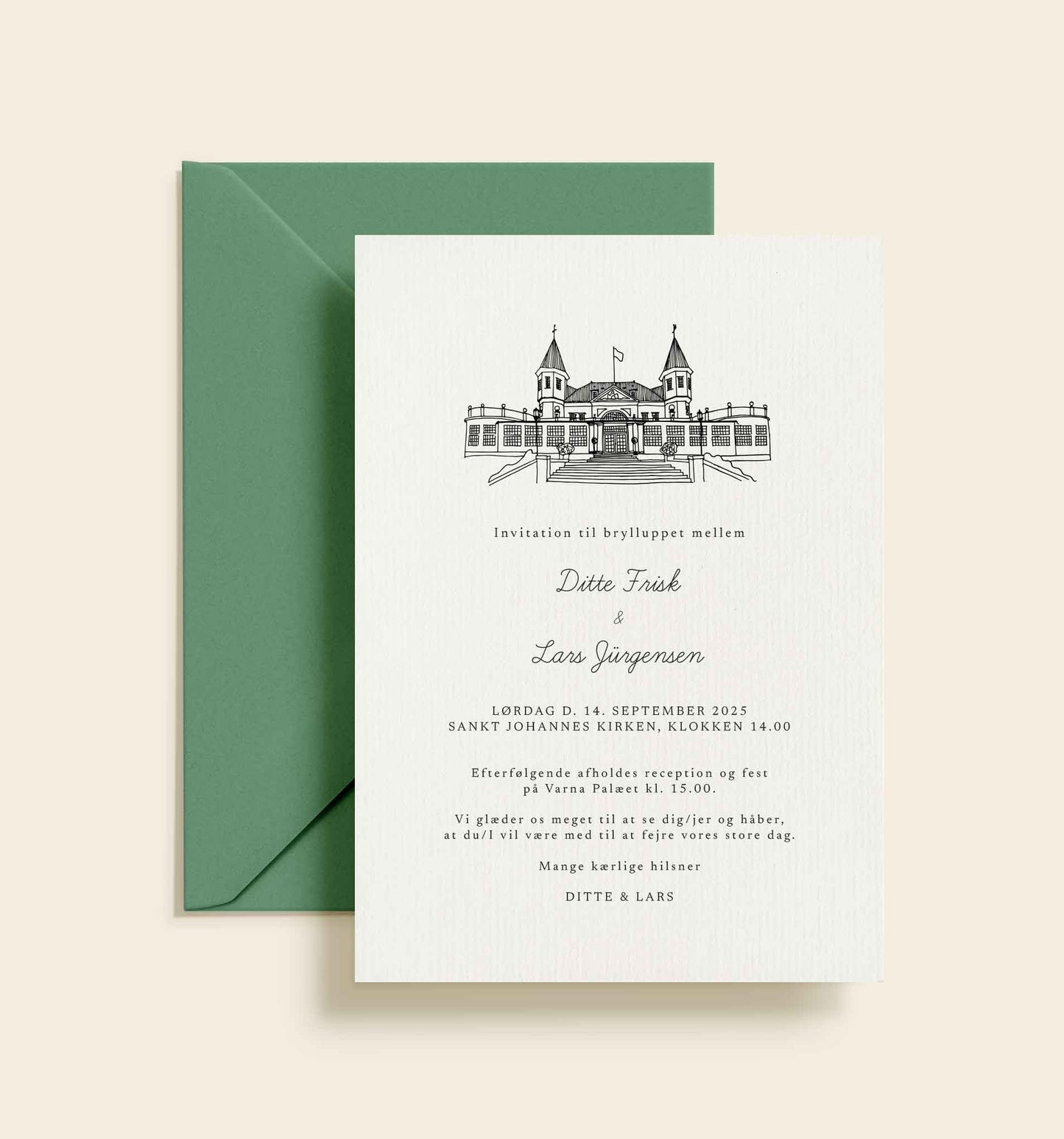 Varna Palæet Bryllup Invitation