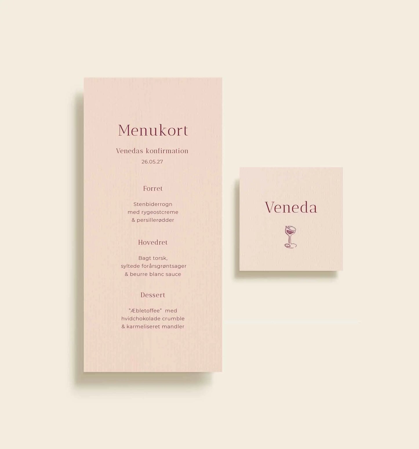 Veneda Konfirmation Bordkort