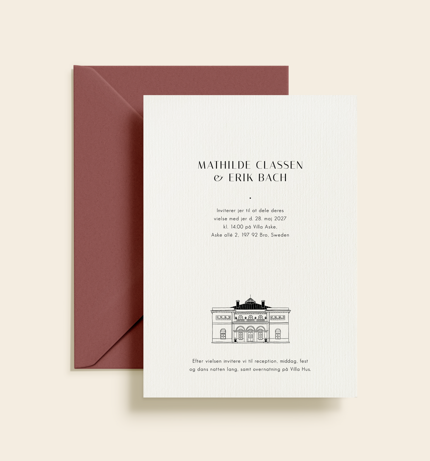 Villa Aske Bryllup Invitation