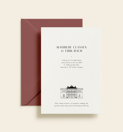 Villa Aske Bryllup Invitation