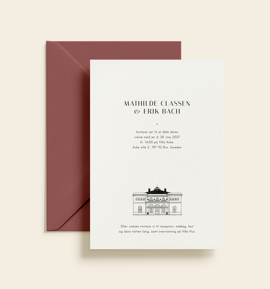 Villa Aske Bryllup Invitation