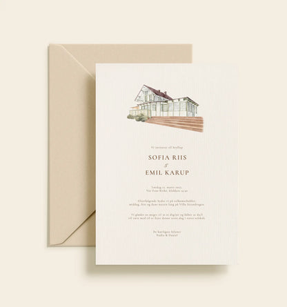 Villa Strandvagen Bryllup Invitation
