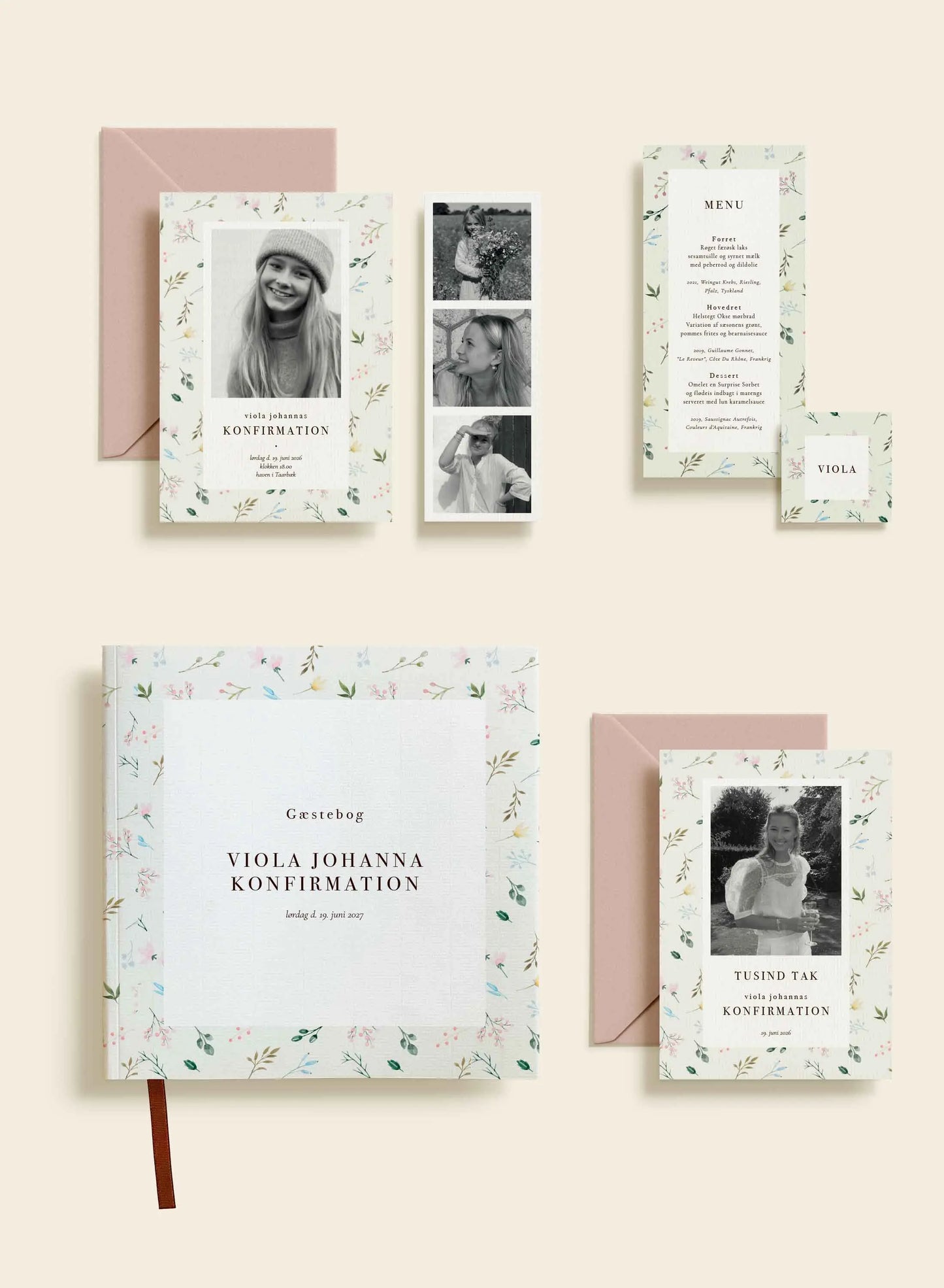 Viola Johanna Konfirmation Takkekort