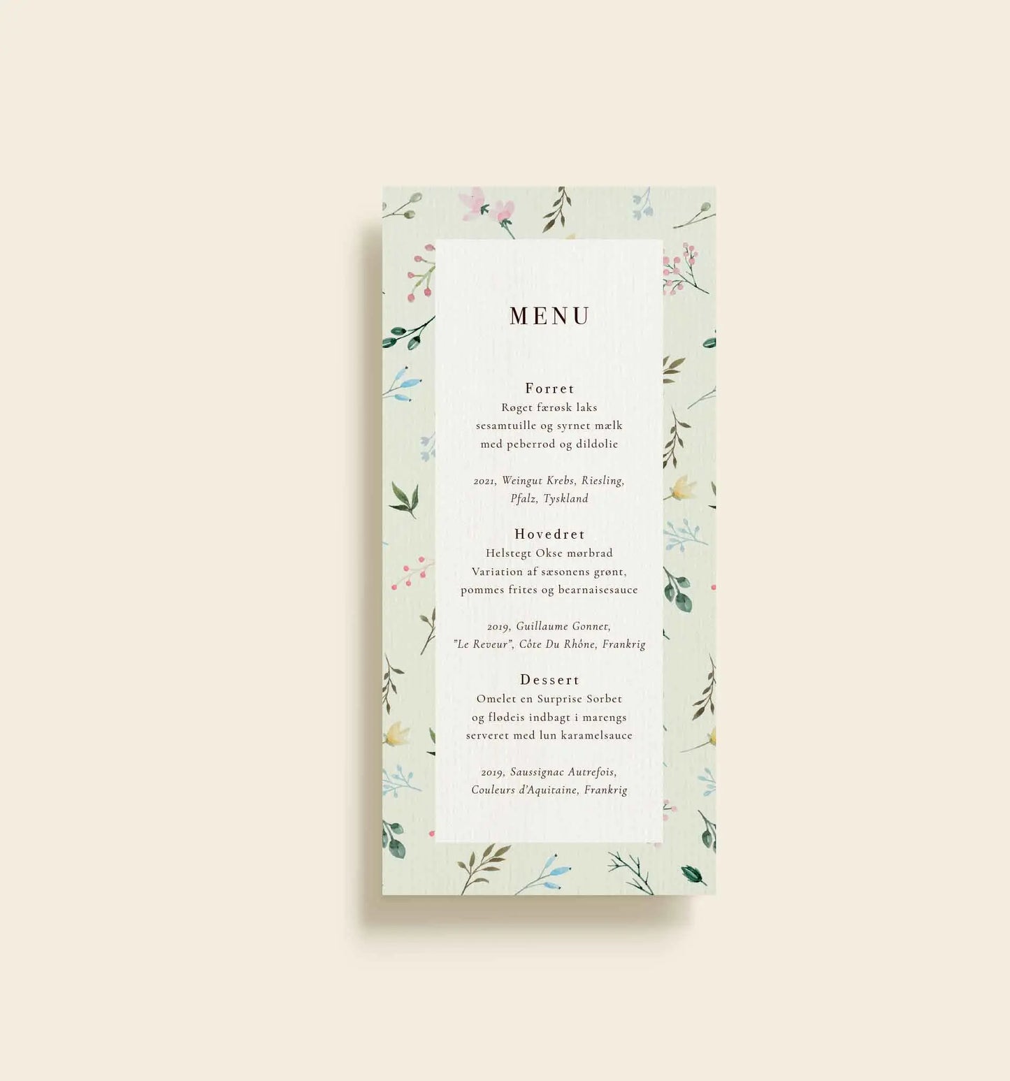 Viola Johanna Konfirmation Menukort