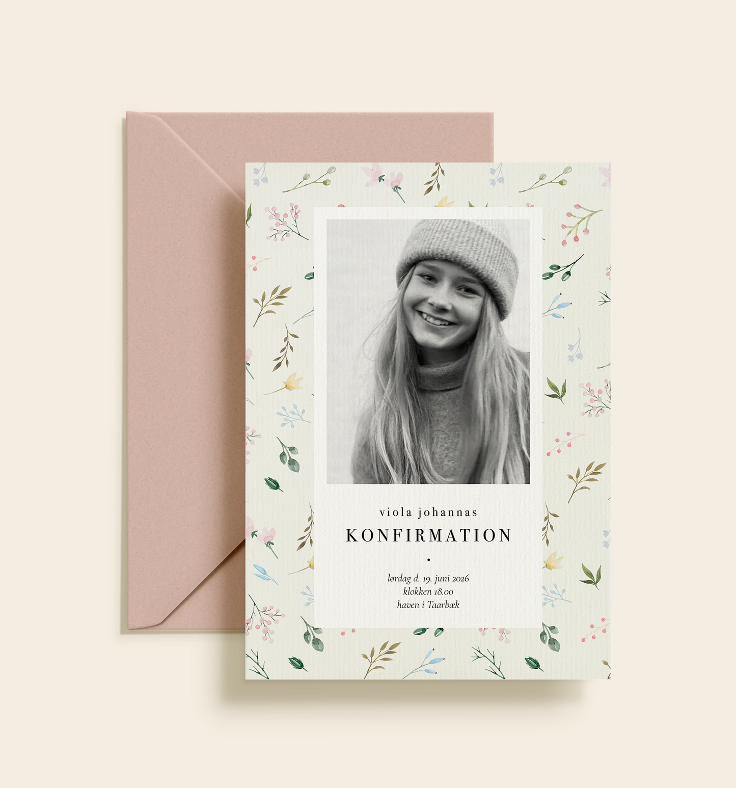 Viola Johanna Konfirmation Invitation - Print Selv / Digital