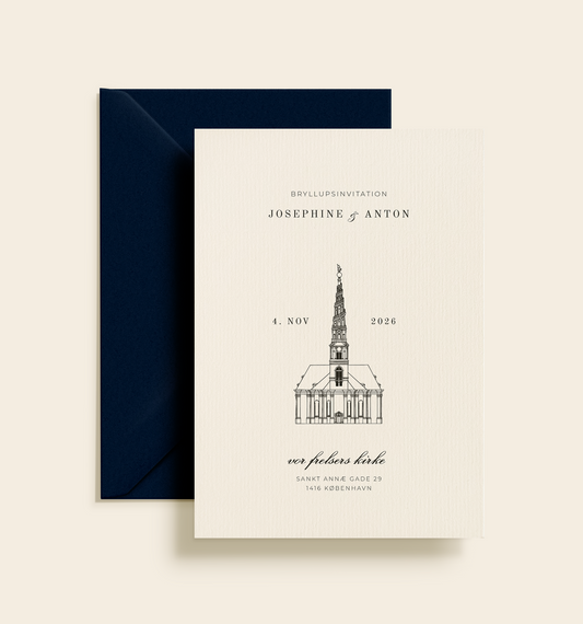 Vor Frelsers Kirke København Bryllup Invitation