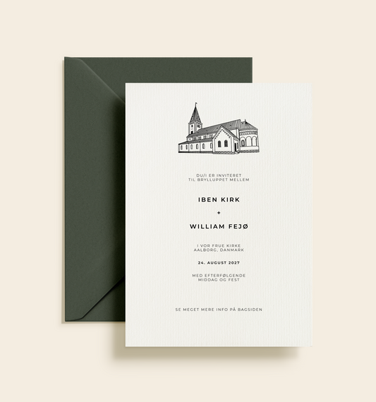 Vor Frue Kirke Aalborg Bryllup Invitation