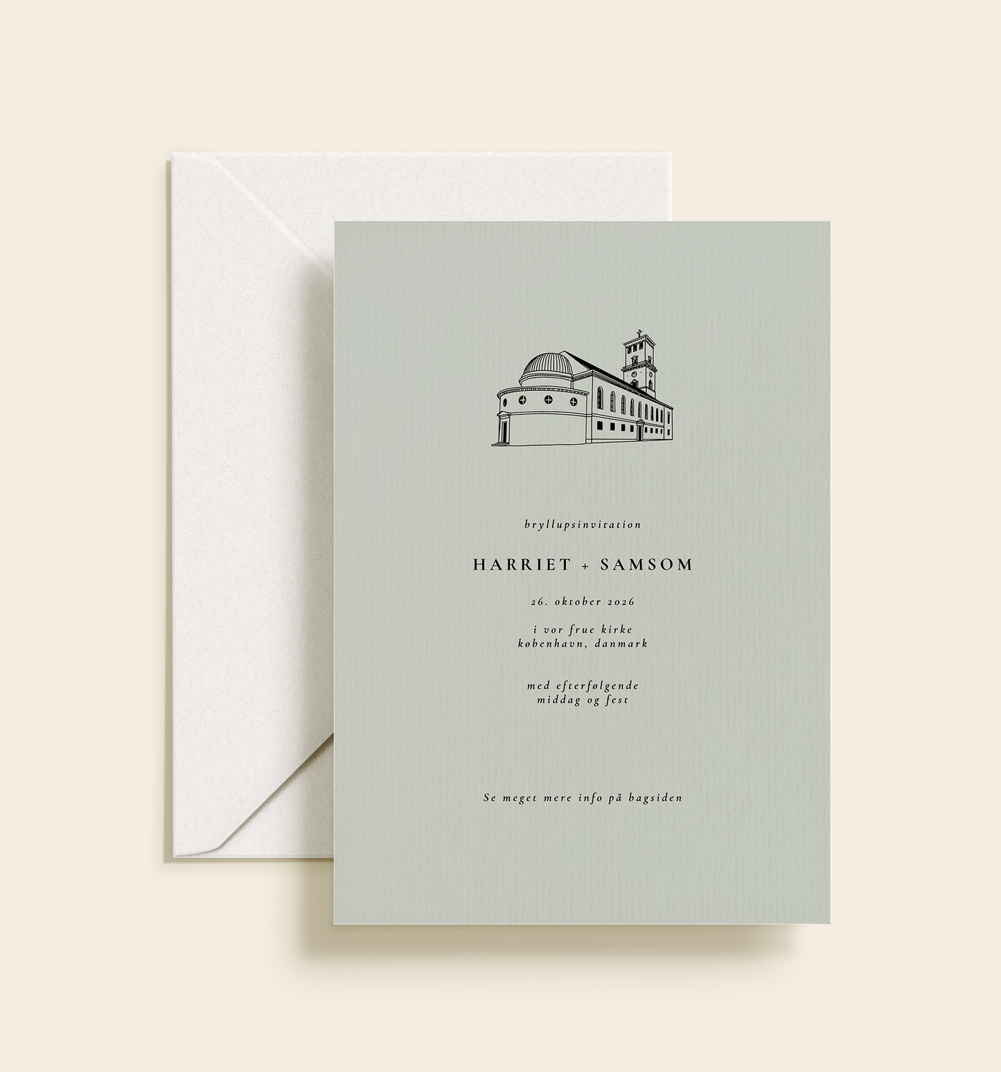 Vor Frue Kirke København Bryllup Invitation